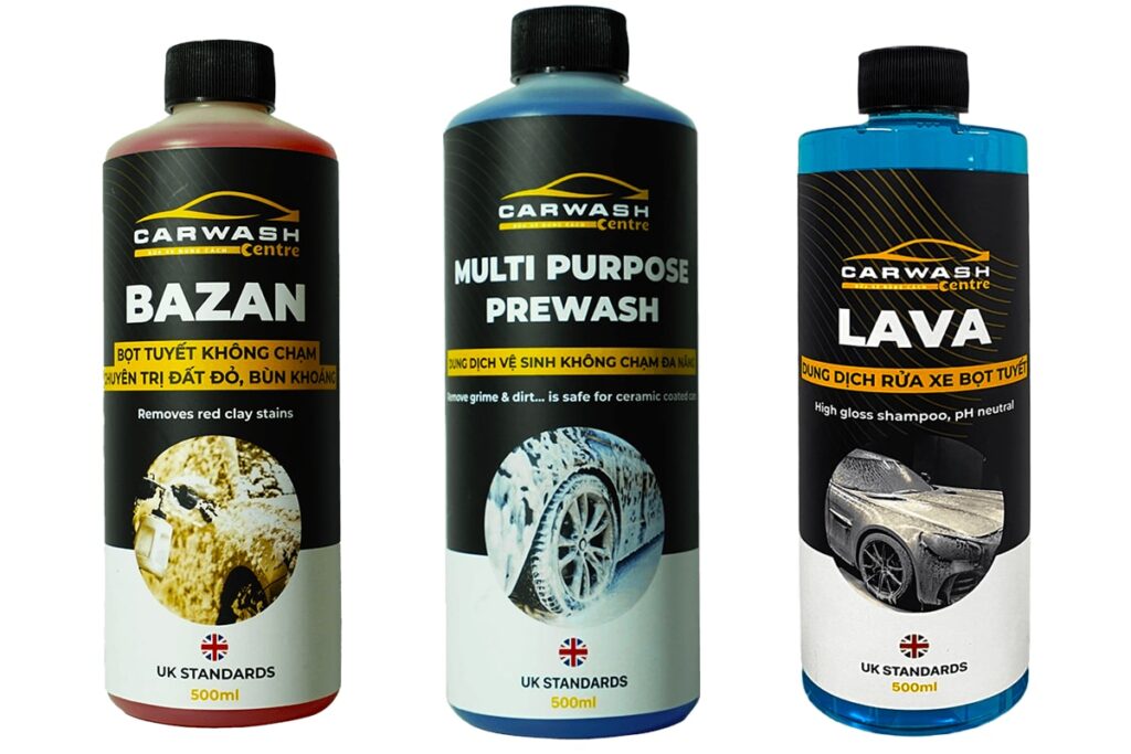 Sử dụng những sản phẩm rửa xe ô tô chất lượng, có độ pH trung tính - Car Wash Centre - TPHCM